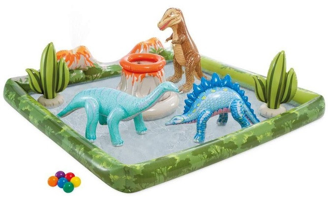 Дитячий надувний центр басейн Динозаври Intex 56132 (201 x 201 x 36см), фото 1