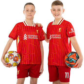 Форма футбольна дитяча з символікою футбольного клубу LIVERPOOL SALAH 11 домашня 2025 CO-4618, Червоний,