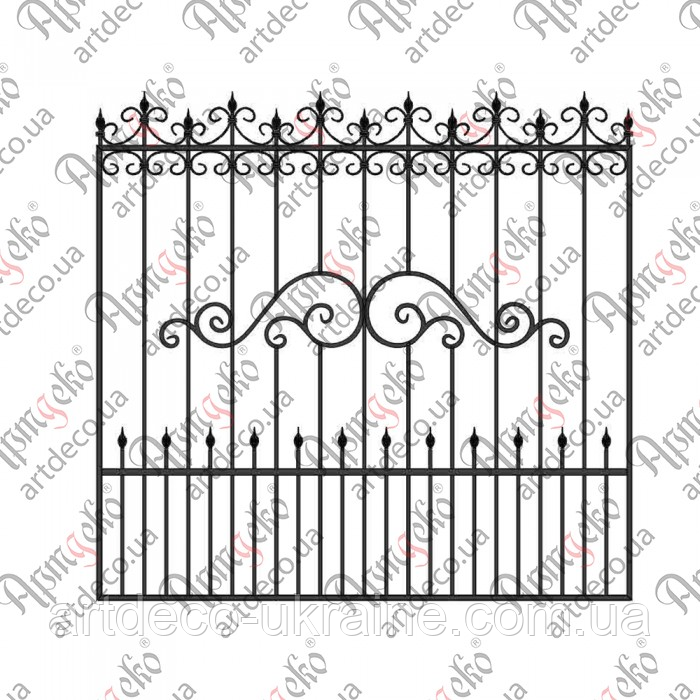 Кована огорожа, паркан 2000х1900  (КО-59) КОМПЛЕКТ ЕЛЕМЕНТІВ, фото 1