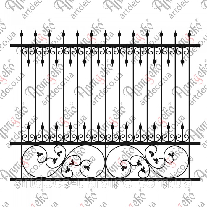 Кована огорожа, паркан 2000х1590 (КО-57)КОМПЛЕКТ ЕЛЕМЕНТІВ, фото 1