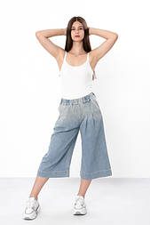 Шорти бермуди дитячі підліткові джинсові  для дівчинки з кишенями