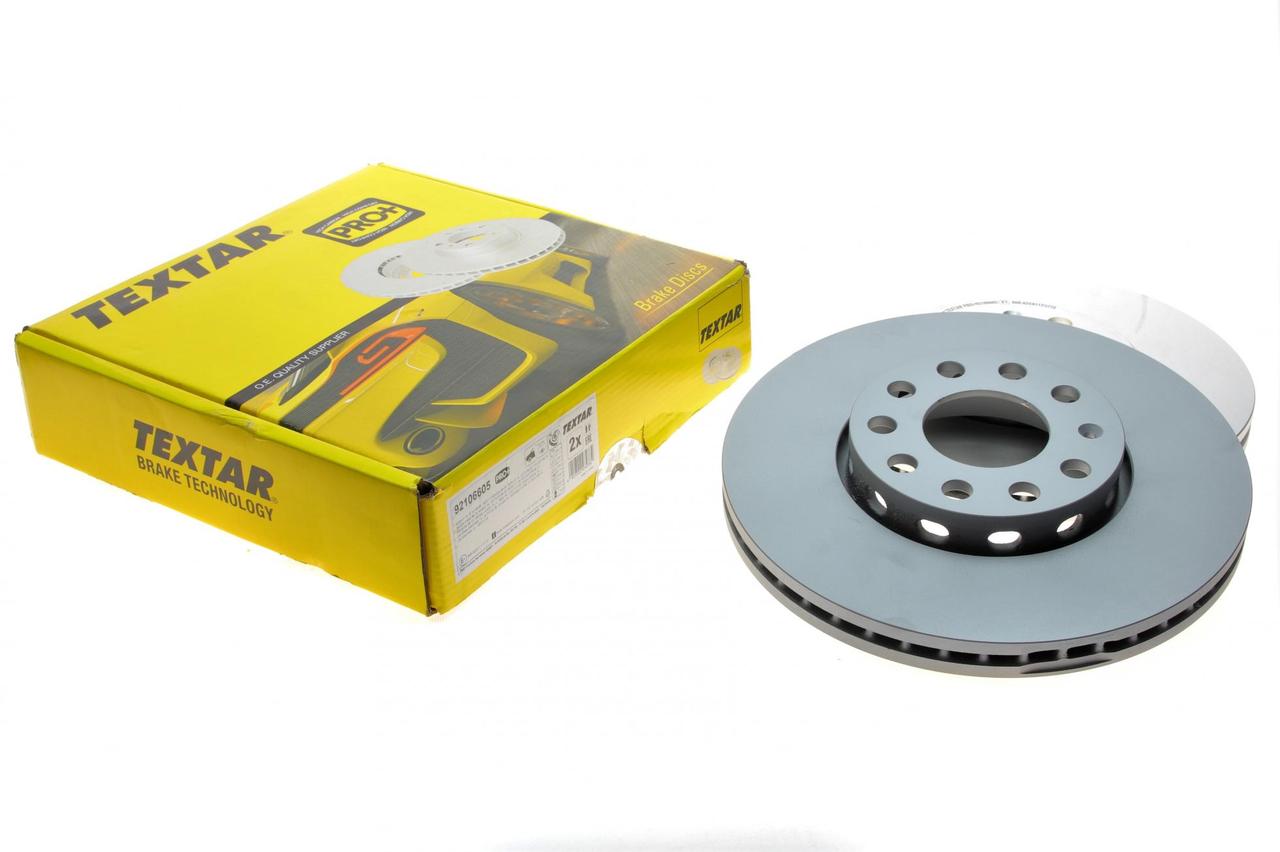 Диск гальмівний передній Skoda Fabia 99-/Rapid 12-/Roomster 06-15/VW Golf (287x25) PRO+ (Textar) 92106605, фото 1