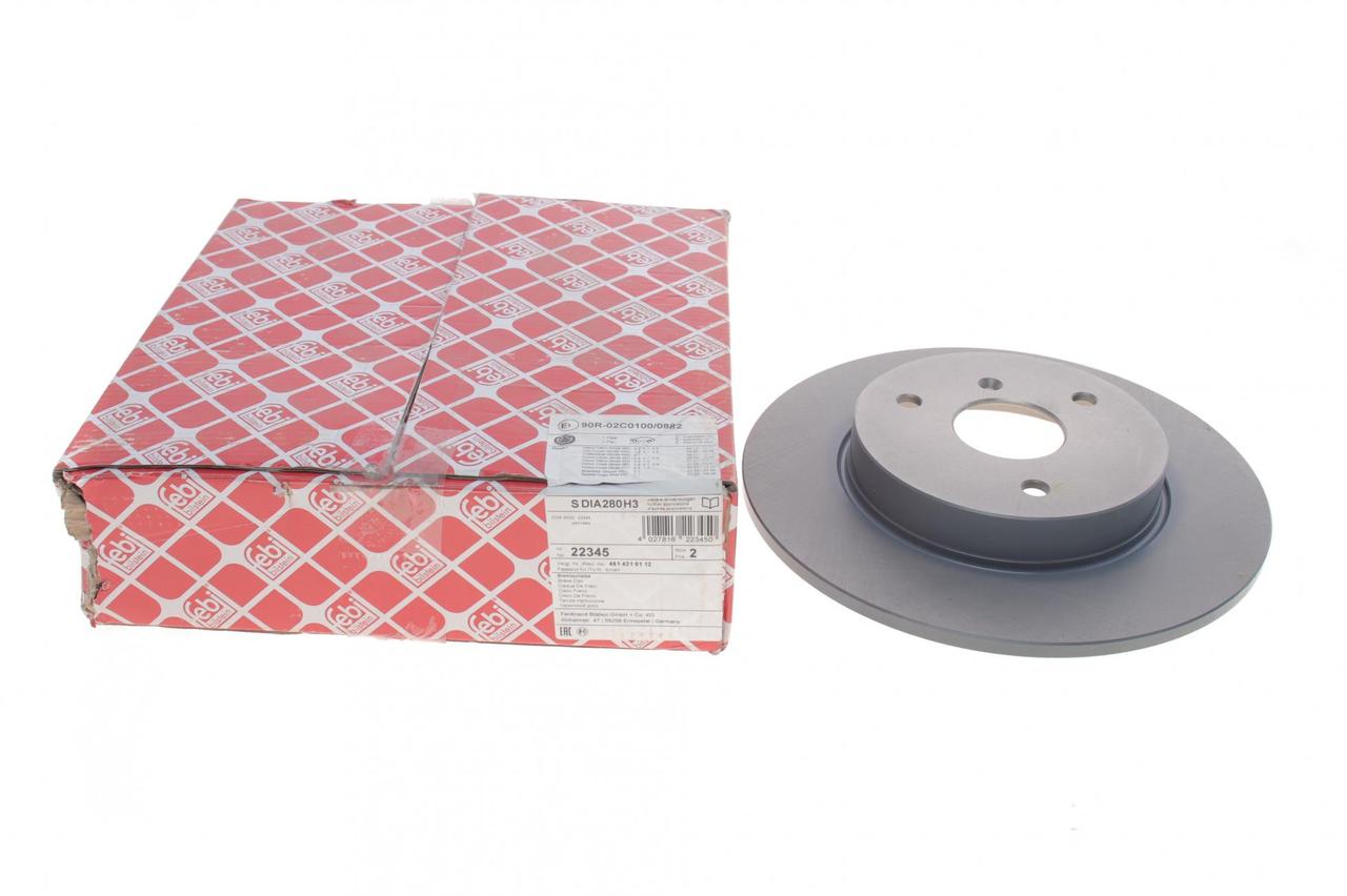 Диск гальмівний передній Smart Fortwo 04- (280x9) (Febi Bilstein) 22345, фото 1