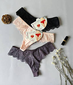 Жіночі трусики бразильяна M в наборі 3 шт Lavolle