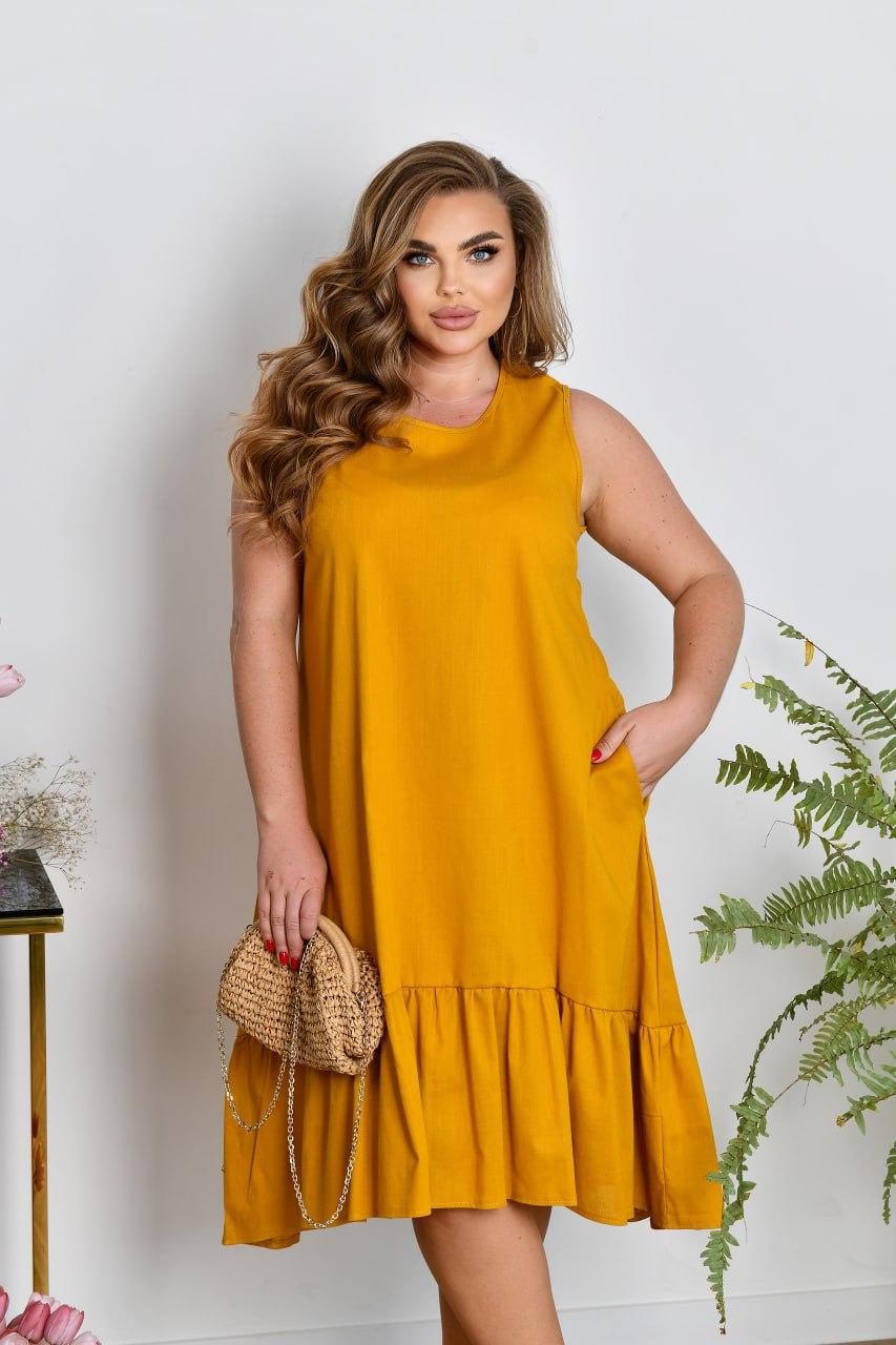 Льняний сарафан великого розміру Розміри: 48-50, 52-54, 56-58, 60-62, 64-66