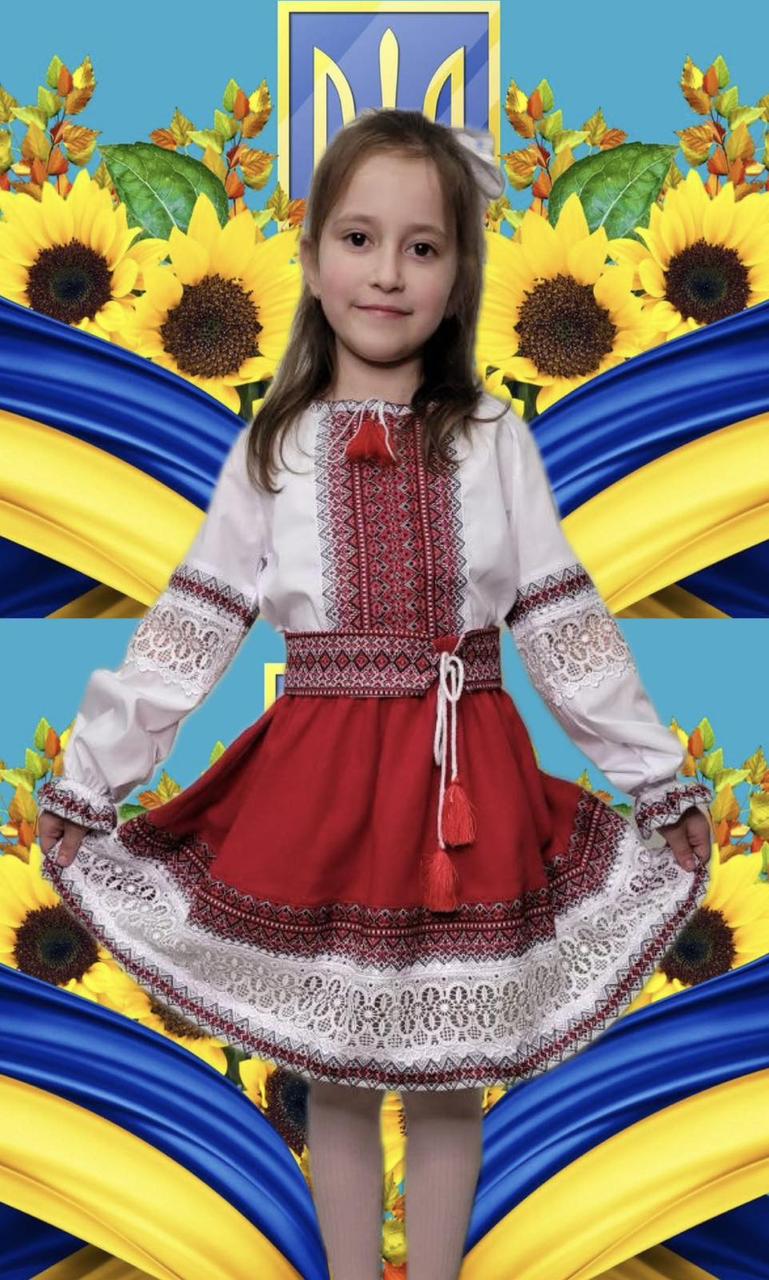 Вишиванка костюм для дівчаток р. 110-134, червоний