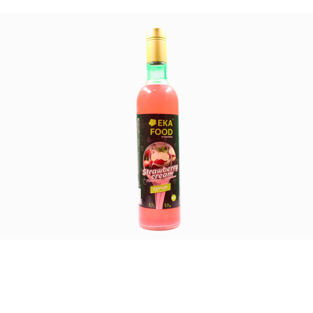 Сироп коктейльний EkaFood by Grand Horeca Strawberry cream "Полуниця з вершками" #72 700мл 0,9кг СКЛО
