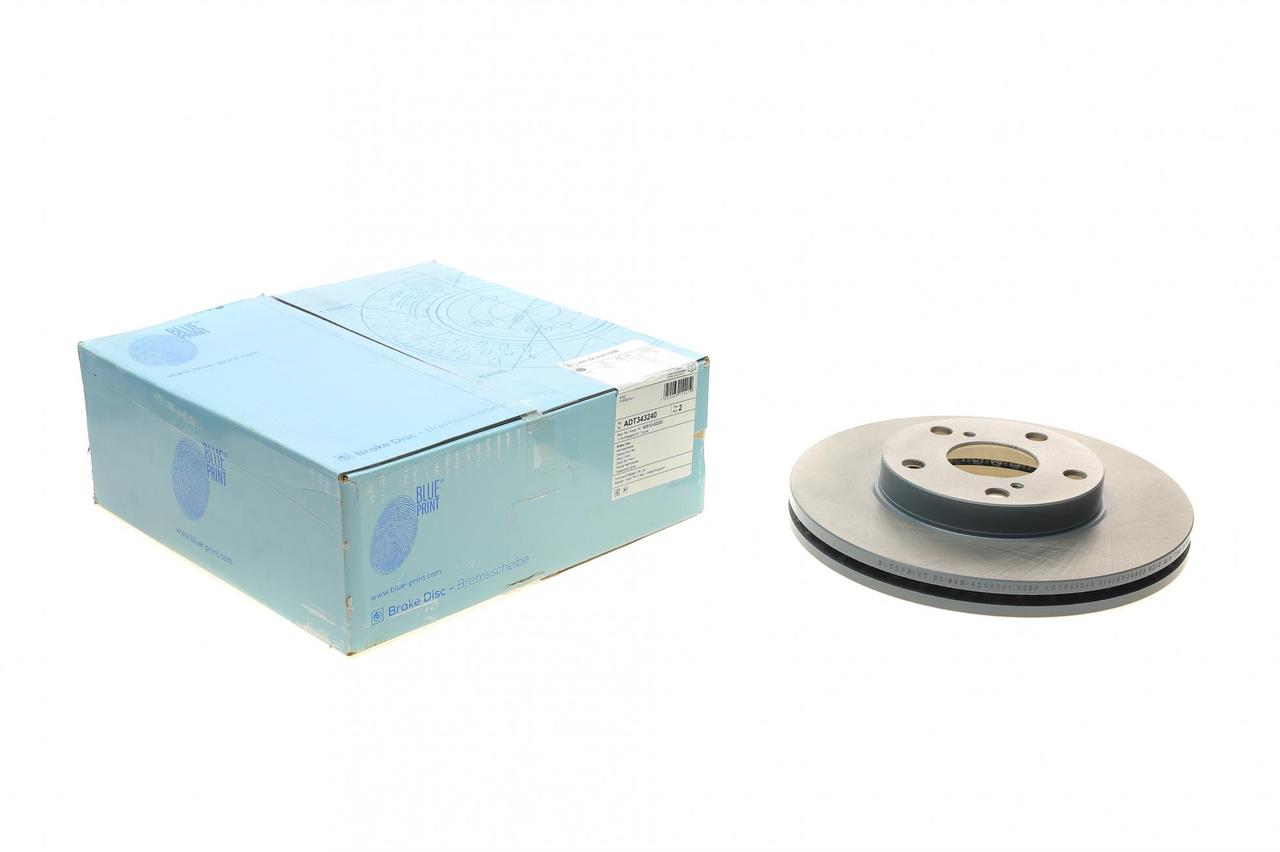 Диск гальмівний передній Toyota Auris 1.2-1.8 12-18/Corolla 1.3-1.8 13-18 (277x26) (Blue Print) ADT343240, фото 1