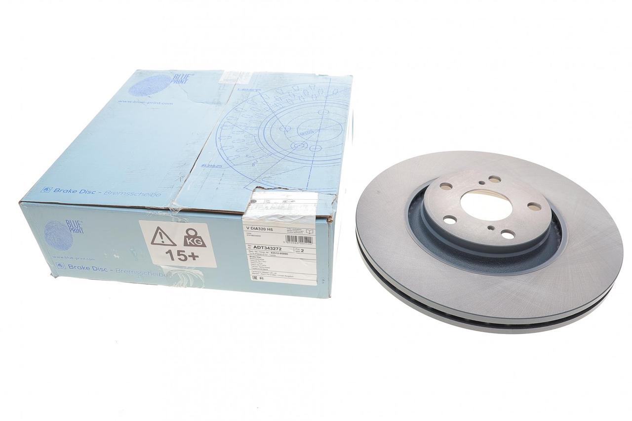 Диск гальмівний передній Toyota Avensis/Verso 08- (320x26) (Blue Print) ADT343272, фото 1