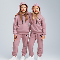 Теплий Костюм на флісі для дівчинки 98-104 см  003442 Туреччина Пудра