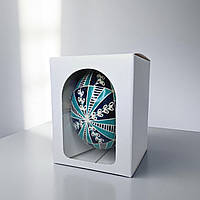 Коробка для курячої писанки З ПЛАСТИКОВИМ ВІКНОМ (55х55х70мм.) біла