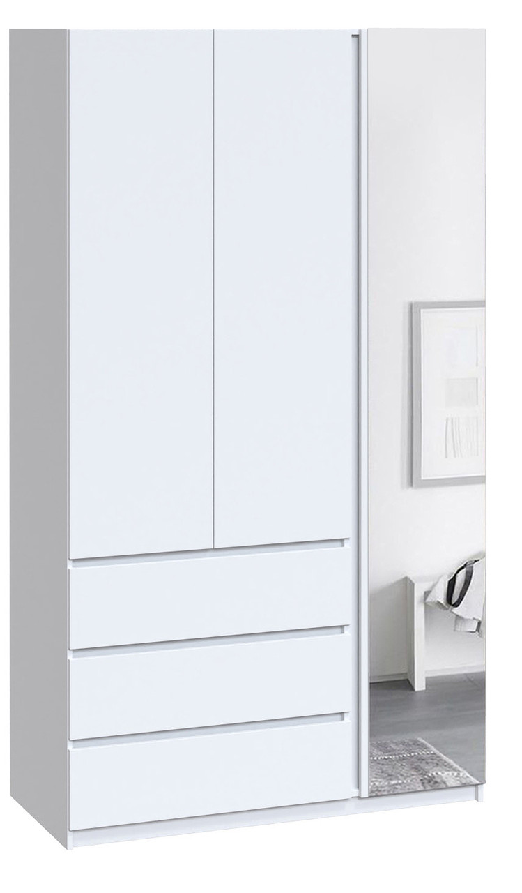 Шафа для будинку 1,2 метри з дзеркалом (120 см х 52 см х 200 см) | Майстер Форм Брайт, фото 1