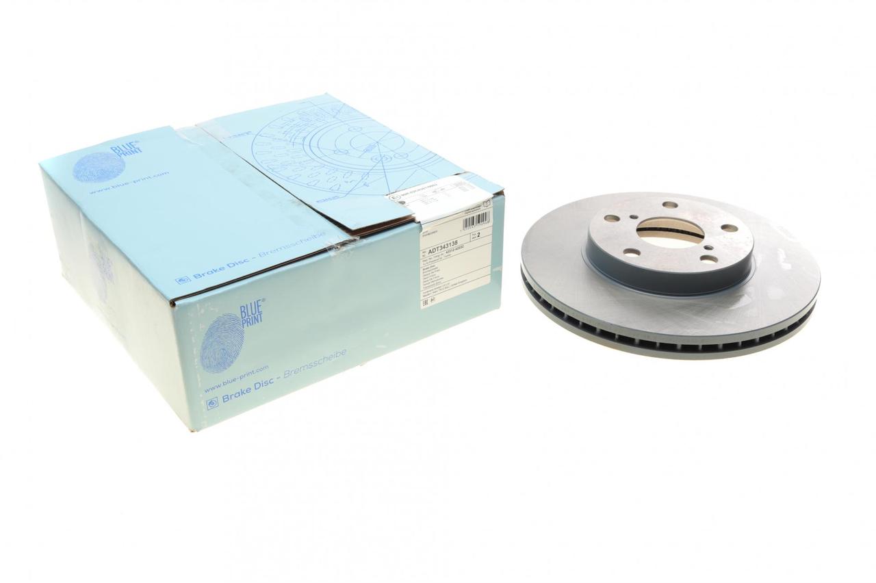 Диск гальмівний передній Toyota Rav 4 1.8-2.0 00-05 (275x25) (Blue Print) ADT343138, фото 1