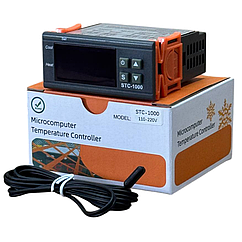 Терморегулятор STC 1000 (для інкубатора) , 220 В, два реле 10 А, -50 ~ +99 °C, з виносним датчиком