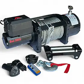 Автолебідка Profinstrument 20000Lbs (9100кг 24V) Автомобільна лебідка на евакуатор, лафет, джип