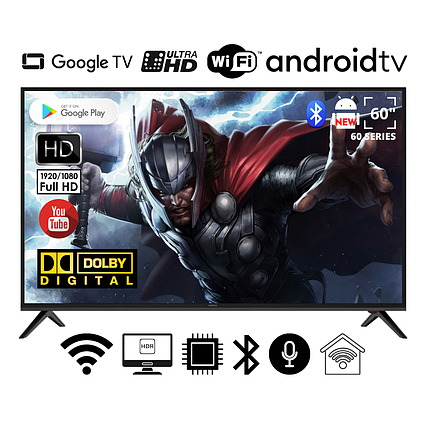 Телевізор Smart FHD TV NOKIA 60" I Android 15.0 Smart DVB/T2/FullHD/USB/ (1980x1080) блютуз пульт