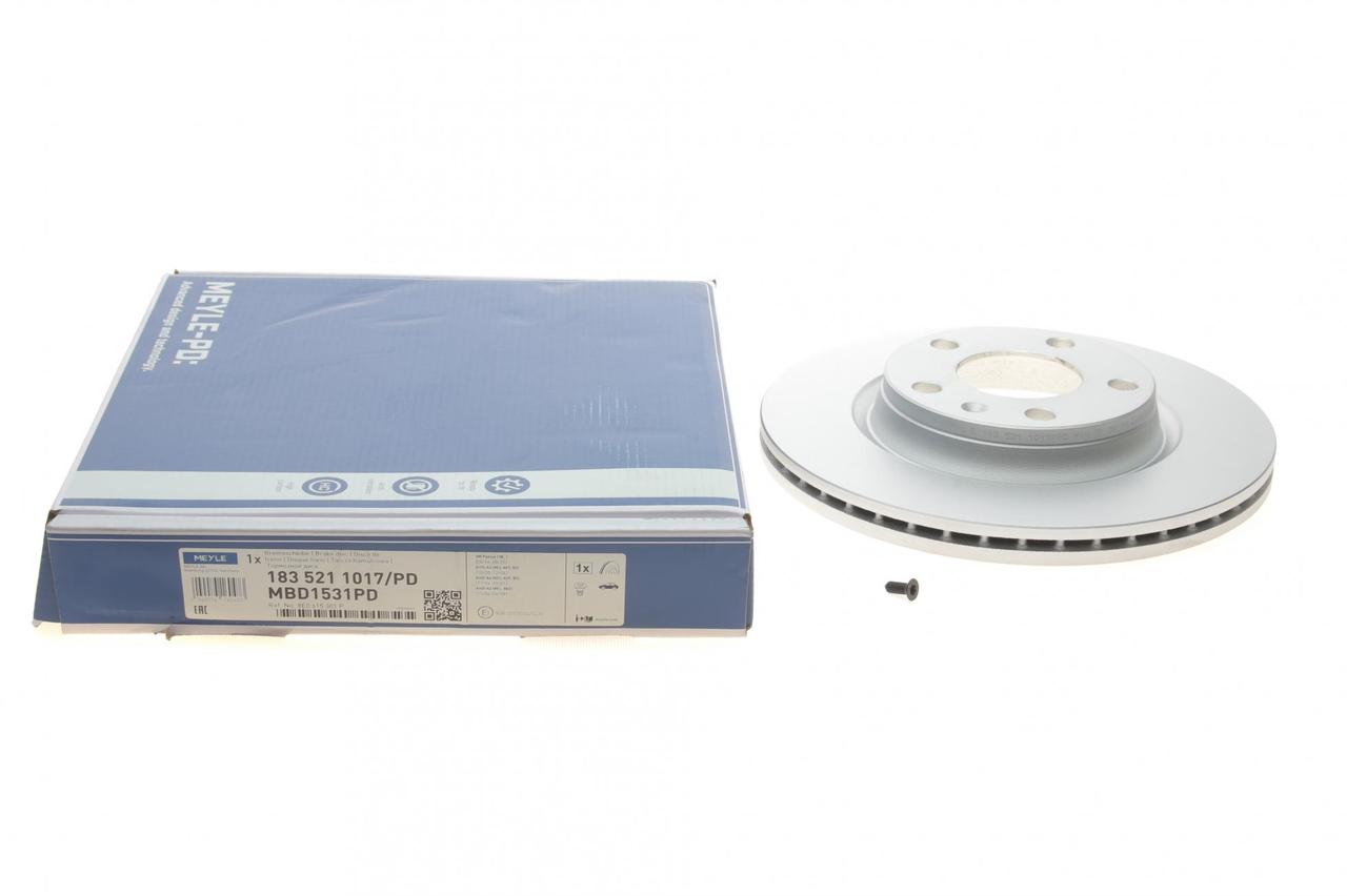 Диск гальмівний передній VW Passat 96-05 (280x22) (Meyle) 183 521 1017/PD, фото 1