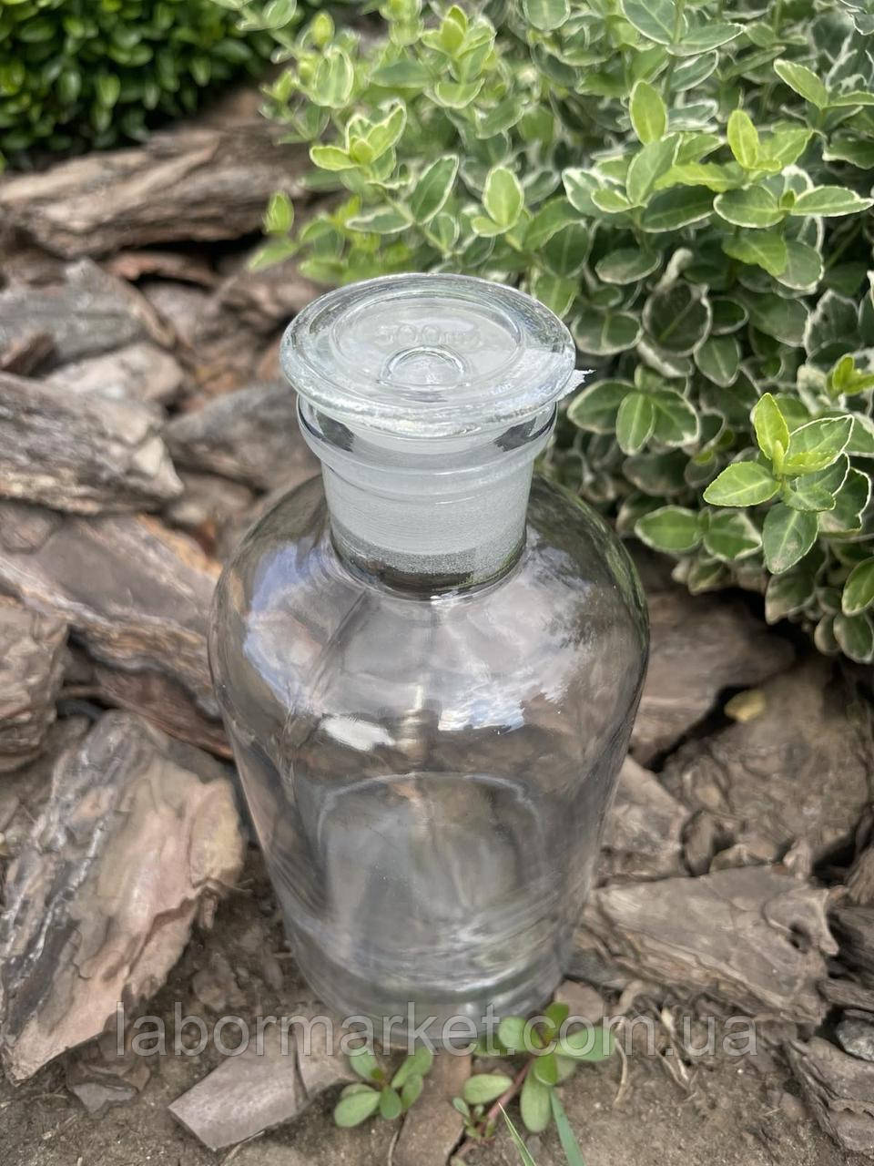 Бутиль 1000 мл для реактивів світле скло вузьке горло, фото 1