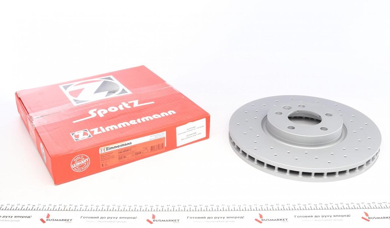 Диск гальмівний передній VW T5 09-15/T6 15- (340x32.6) (з покриттям) (з отвором) (вентильований), фото 1