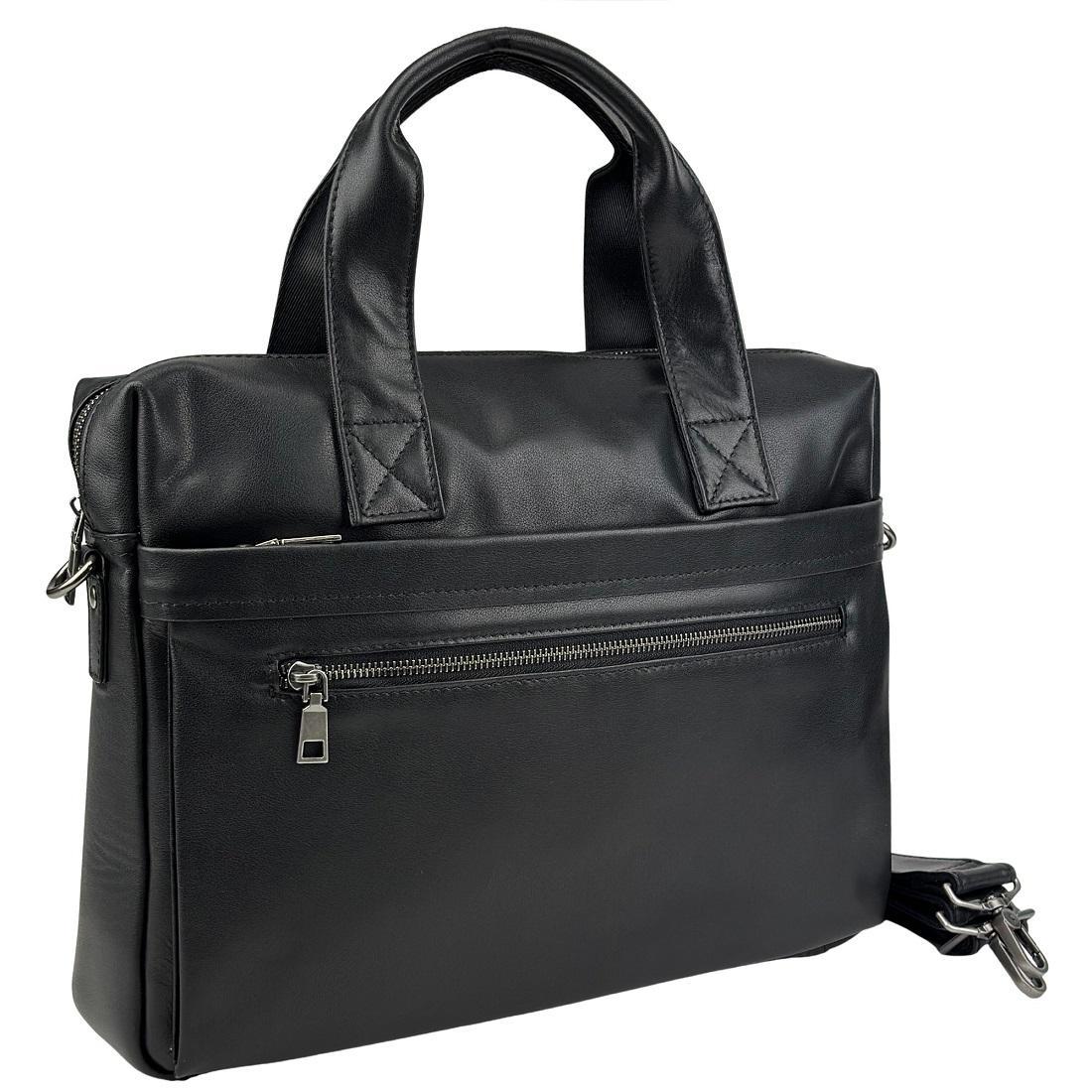 Сумка шкіряна для документів Tiding Bag 1663A чорна, фото 1