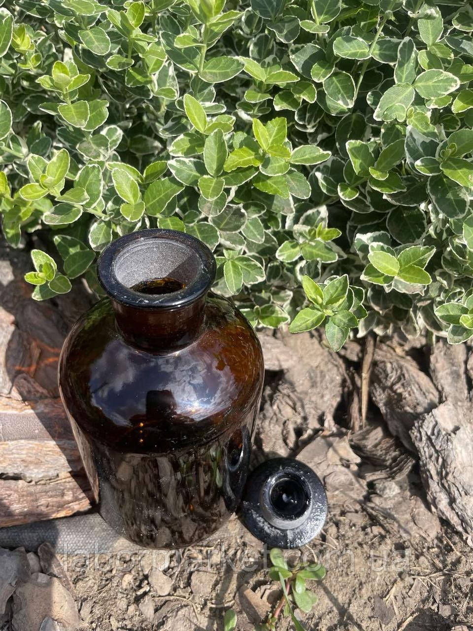 Бутиль 250 мл для реактивів темне скло вузьке горло, фото 1