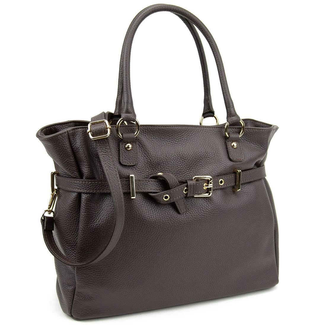 Жіноча шкіряна сумка Firenze Italy F-IT-7638DB шоколадна