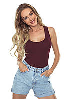 Майка женская трикотажная базовая однотонная бордового цвета. Модель Lotta Eldar