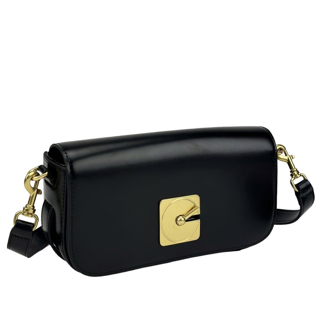 Жіноча шкіряна сумка UnaBorsetta NW11-6712A чорна