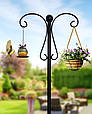 Садова стійка для квітів / ліхтаря / декору 274 см висока металева чорна 8958, фото 5
