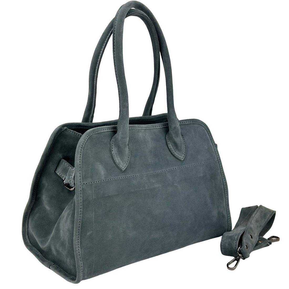 Замшева жіноча сумка Firenze Italy F-IT-8667G сіра