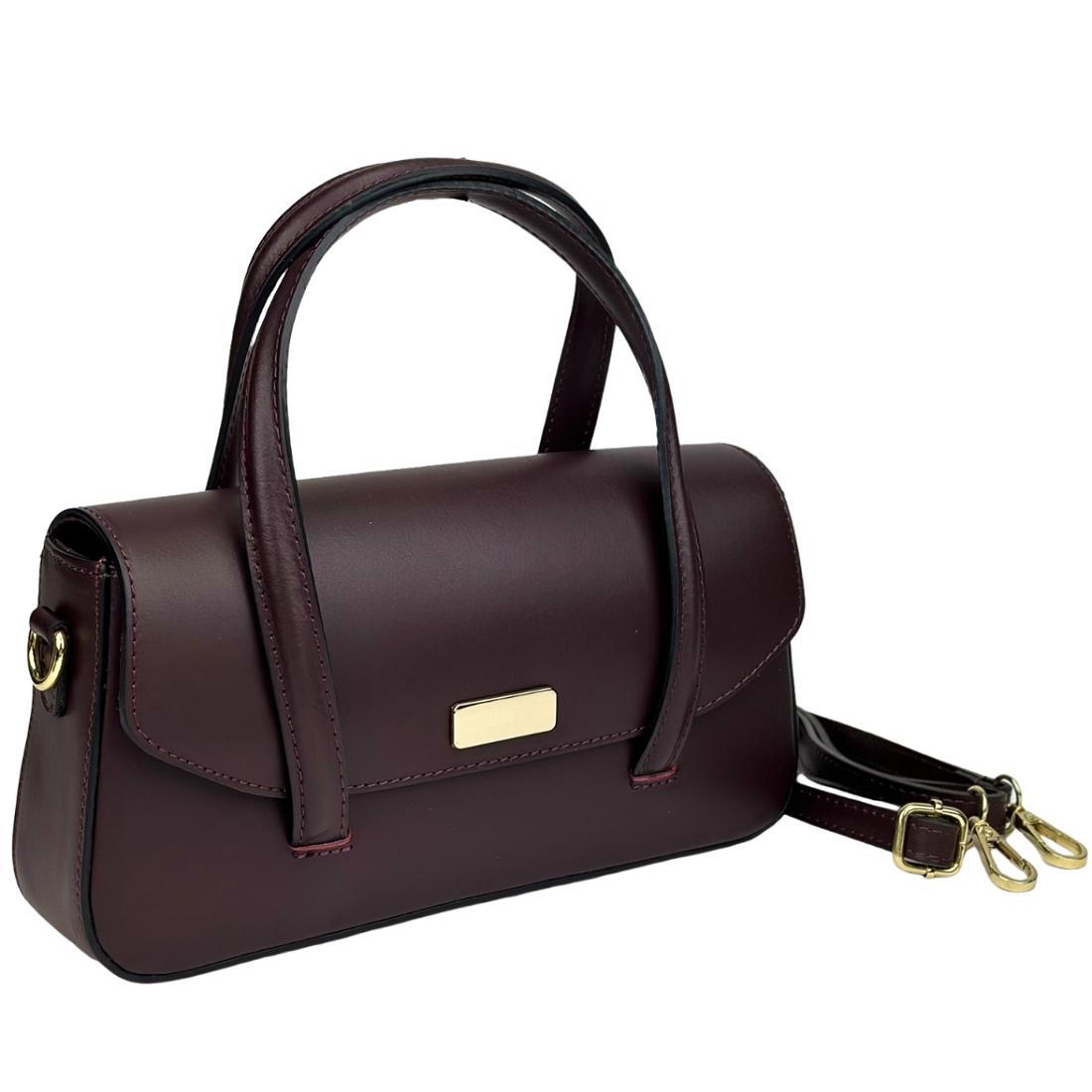 Жіноча шкіряна сумка з довгими ручками Firenze Italy F-IT-9899BO бордова