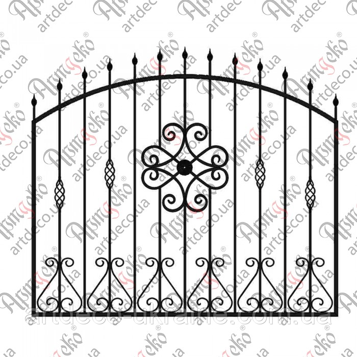Кована огорожа, паркан 1900х1670 (КО-64) КОМПЛЕКТ ЕЛЕМЕНТІВ, фото 1
