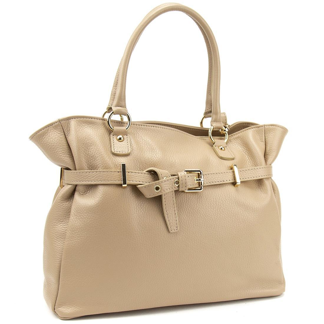 Жіноча ділова шкіряна сумка Firenze Italy F-IT-7638T колір тауп