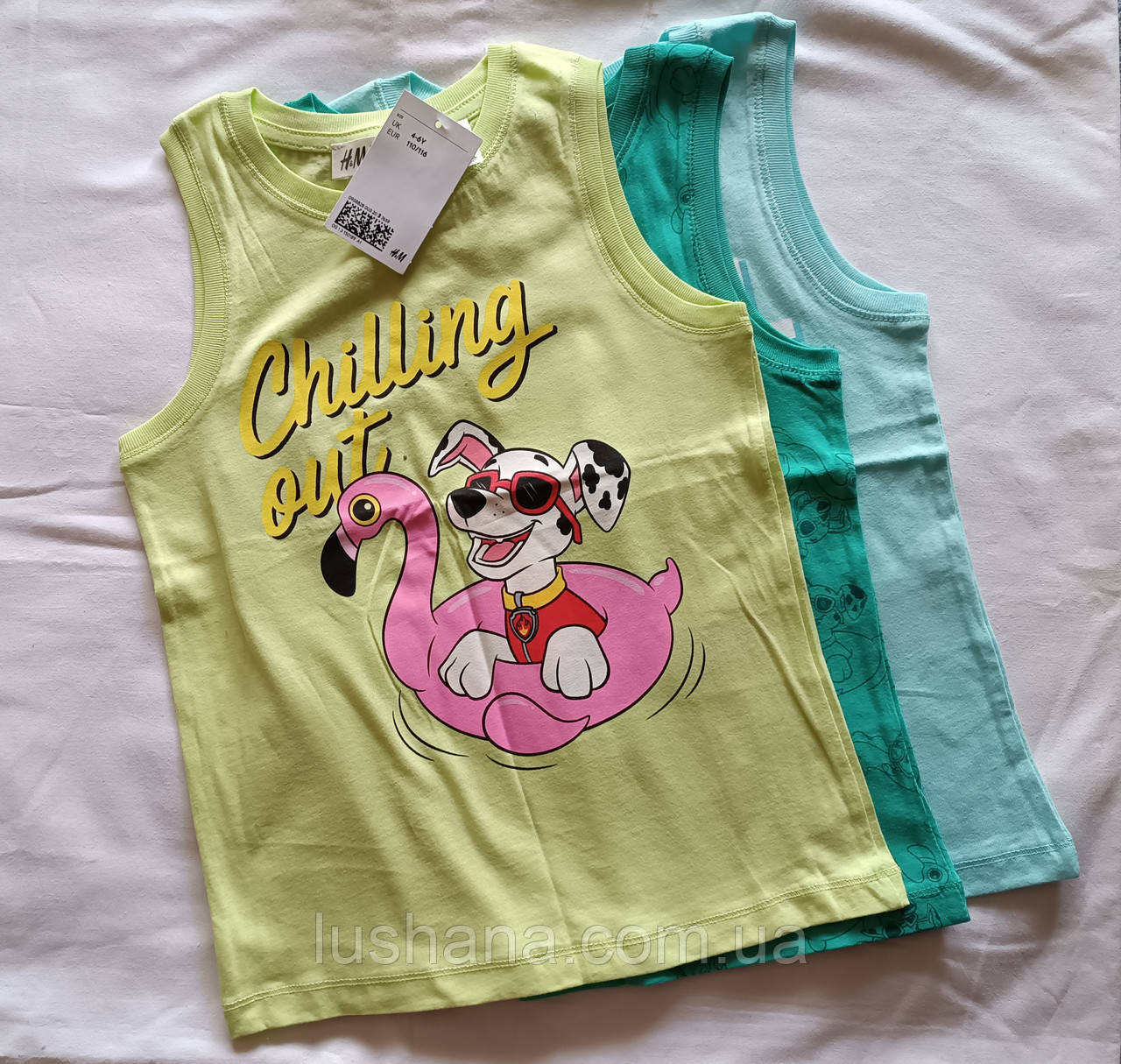 Дитячі майки - набір - H&M на хлопчика р.110-116 , 4-6 років, фото 1