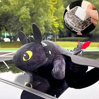 Іграшка на авто Беззубик 30 см із присоском і кліпсою-застібкою на скотчі Чорний