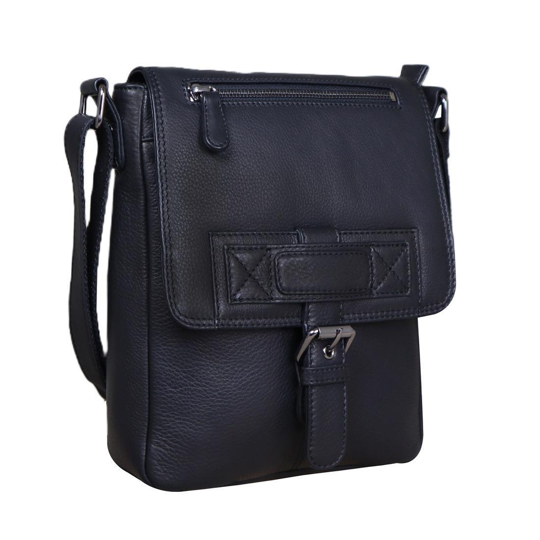 Чоловіча шкіряна сумка Tavinchi R-6163A чорна