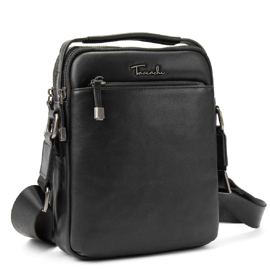 Чоловіча шкіряна сумка Tavinchi TV-SM8-1025A чорна, фото 1