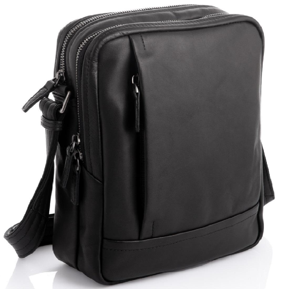 Чоловіча шкіряна сумка Tiding Bag S-JMD10-2040A чорна, фото 1