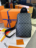 Сумка-слінг сіра Louis ochoton Avenue Damier Graphite c801