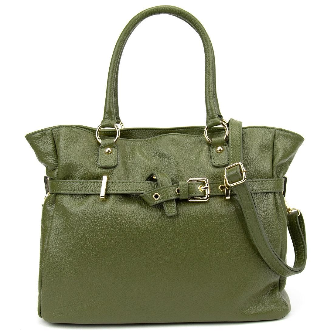 Жіноча шкіряна сумка Firenze Italy F-IT-7638OL оливкова