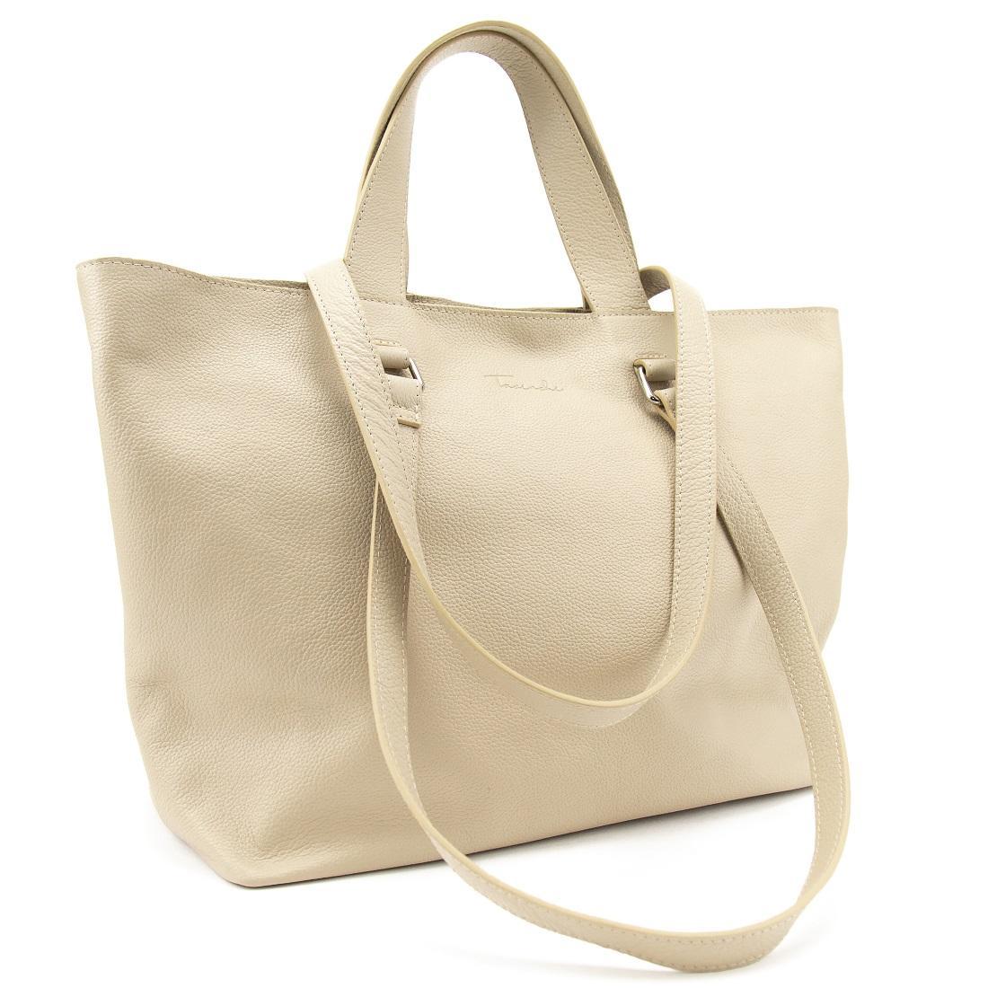 Жіночий шкіряний шоппер Tavinchi CH-018WB-FL бежевий