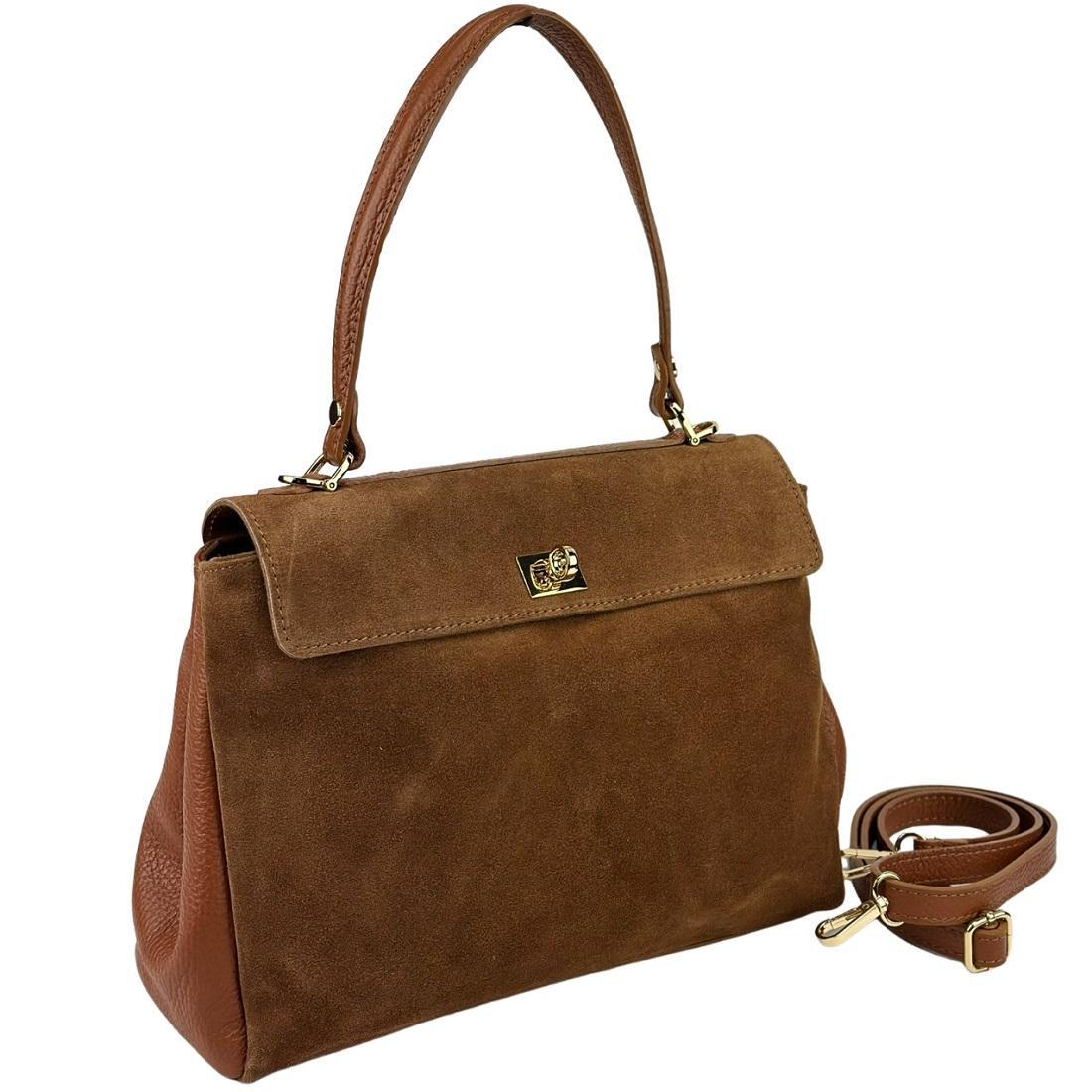 Класична замшева жіноча сумка Firenze Italy F-IT-888C руда