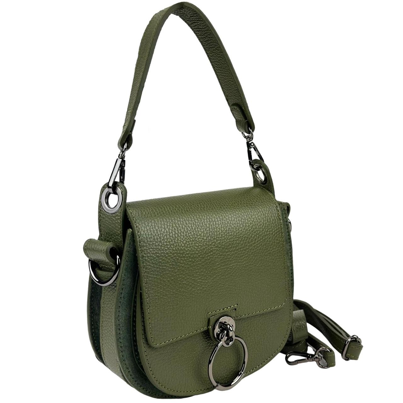 Женская кожаная сумка Firenze Italy F-IT-9887GR-D зелена