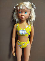 Дитячий купальник для дівчинки майка топ і плавки жовтий на 2-8 років