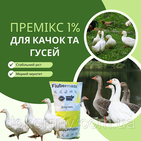 Премікс для водоплавної птиці 1% (качок, гусей) 25 кг., фото 1