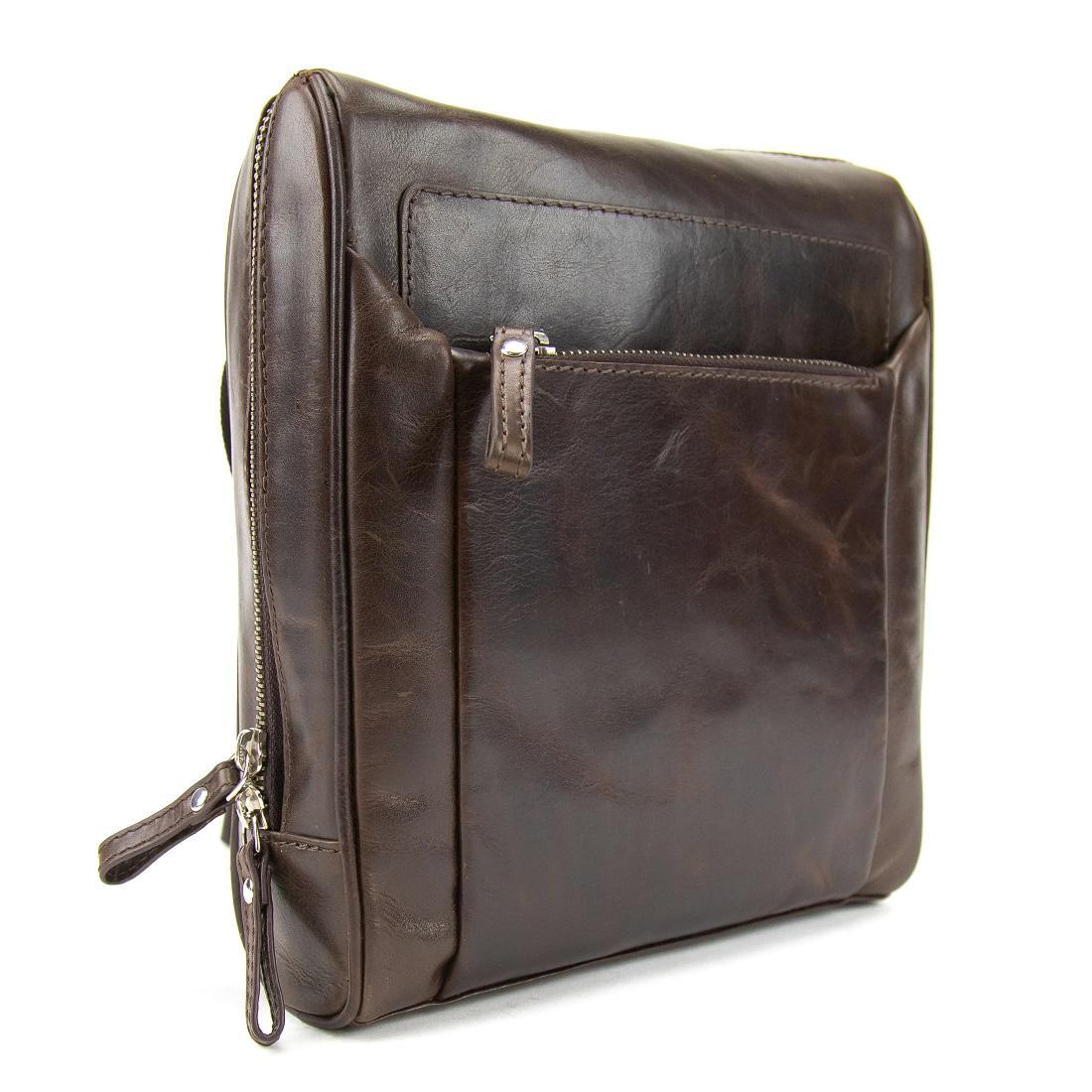Сумка чоловіча шкіряна Tavinchi S-TV-4143C коричнева