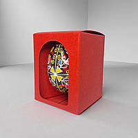 Коробка для курячої писанки БЕЗ ПЛАСТИКОВОГО ВІКНА (55х55х70мм.) червона