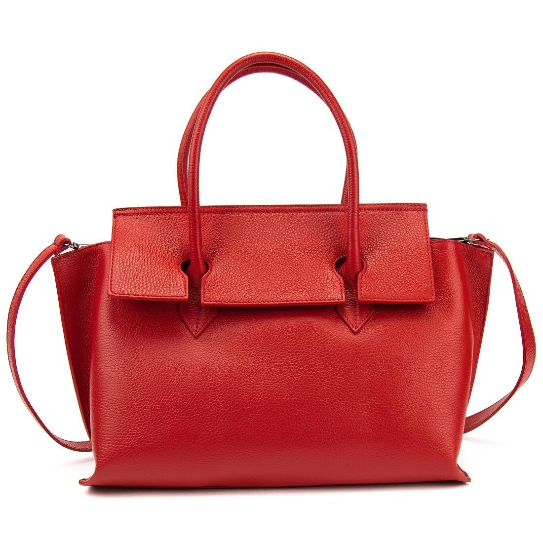 Шкіряна жіноча сумка велика Firenze Italy F-IT-76222R червона