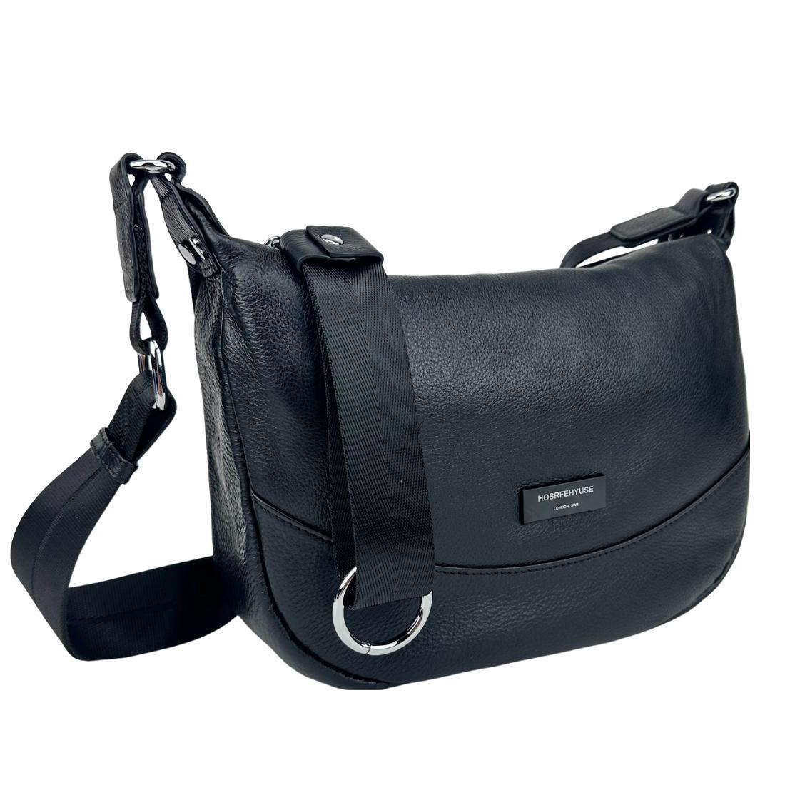 Жіноча шкіряна сумка UnaBorsetta NB2-2841A чорна