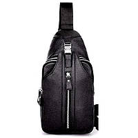 Сумка-слінг чоловіча шкіряна Tiding Bag F-A25F-5003A чорна